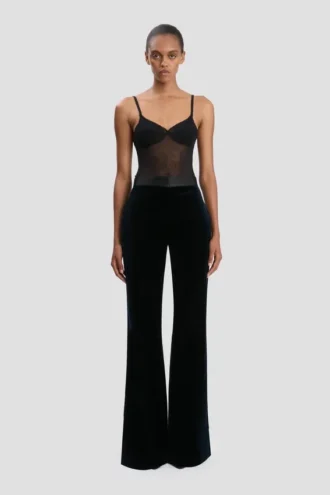 Alina trouser in midnight velvet