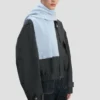Alpaca scarf in glacial blue