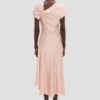 Asymmetric twist dress in blossom