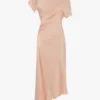Asymmetric twist dress in blossom