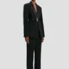 Belted tailored jacket in black