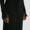 Button midi skirt in black