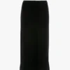 Button midi skirt in black