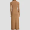 Button midi skirt in camel