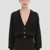 Cable pocket cardigan in black