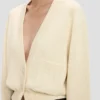 Cable pocket cardigan in ivory