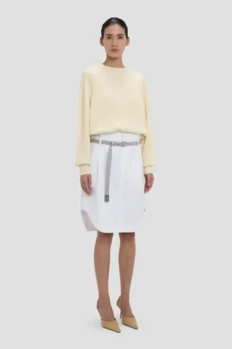 Cargo skirt in optic white