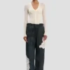 Cargo trouser in dark navy floral print