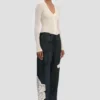 Cargo trouser in dark navy floral print
