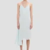 Crushed cami midi dress in aquamarine
