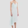 Crushed cami midi dress in aquamarine