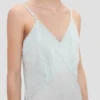 Crushed cami midi dress in aquamarine