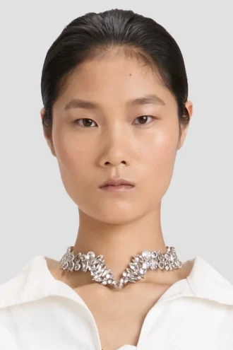 Crystal choker in silver