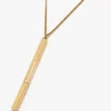 Cufflink pendant necklace in light gold