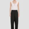 Curved leg trouser in black