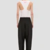 Curved leg trouser in black