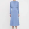 Dolman midi dress in bluebell