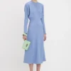 Dolman midi dress in bluebell