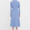 Dolman midi dress in bluebell