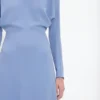 Dolman midi dress in bluebell