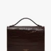 Dorian bag in embossed dark brown leather