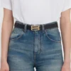 Dorian belt in black grained leather