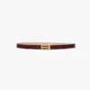 Dorian belt in burgundy croc embossed calf leather