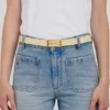 Dorian belt in ivory grained leather