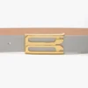 Dorian belt in magnesium shiny leather