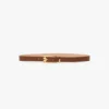 Dorian pin buckle belt in dark tan smooth leather