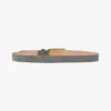 Dorian pin buckle belt in pebble grey suede