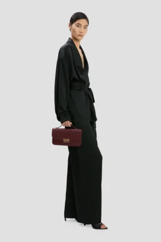 Dorian pochette in burgundy leather