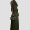 Dorian pochette in dark olive leather