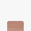 Envelope card holder in blush pink croc embossed leather