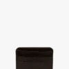 Envelope card holder in espresso croc embossed leather