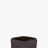Envelope card holder in espresso croc embossed leather