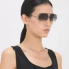 Fine metal pilot sunglasses in gold black