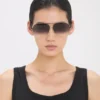 Fine metal pilot sunglasses in gold black