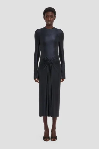 Frances midi dress in navy