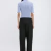 Frill polo top in cloud blue