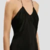 Gathered cami top in black