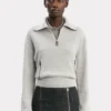 Half-zip milano jumper in grey marl