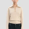 Half-zip milano jumper in pale rose