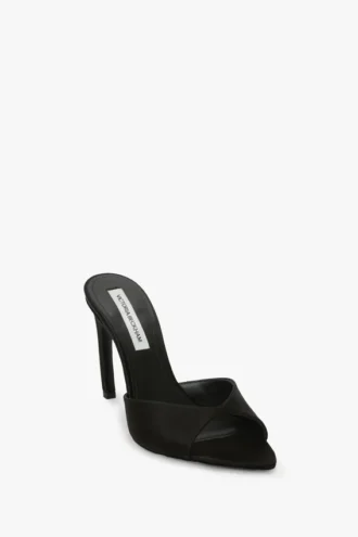 Harlow mule 100 in black satin
