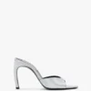 Harlow mule 100 in magnesium satin