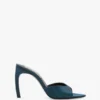 Harlow mule 100 in teal blue satin
