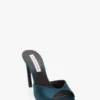 Harlow mule 100 in teal blue satin