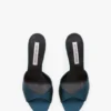 Harlow mule 100 in teal blue satin