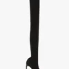 Harlow peep toe stretch jersey boot 100 in black