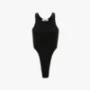 High leg bodysuit in black